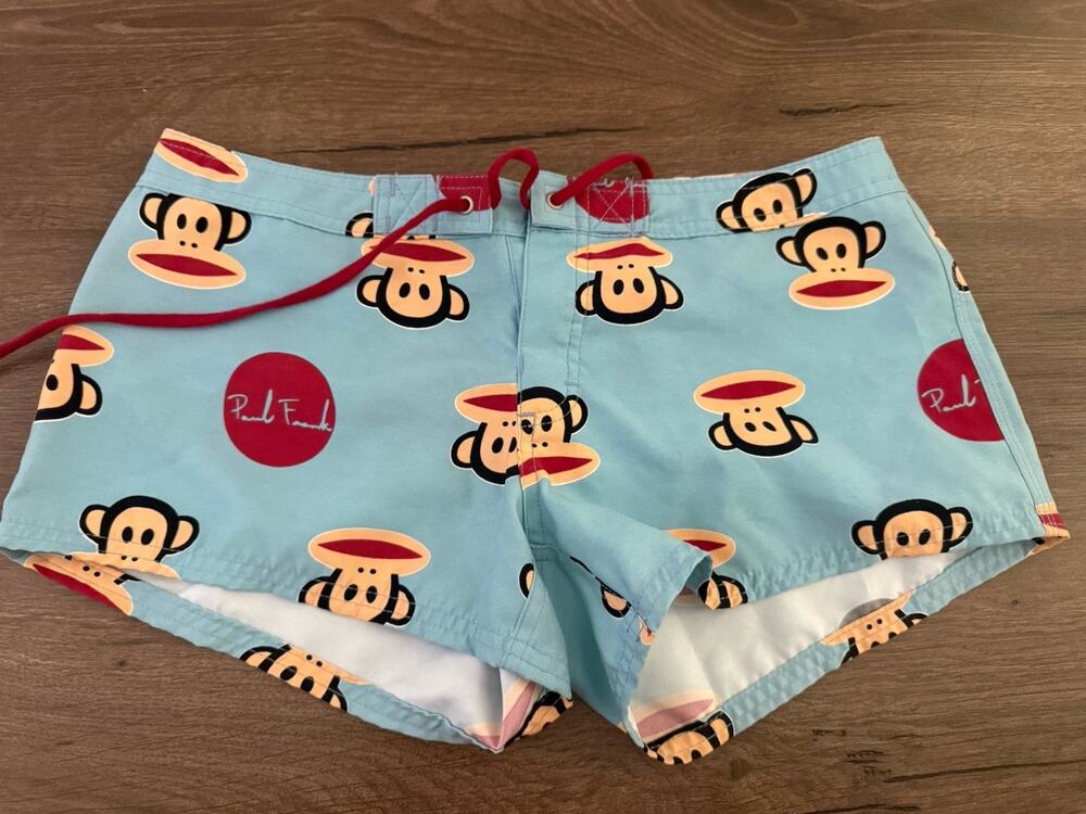 Vintage Paul Frank Swim Trunks Shorts Women Size 5 NWOT Made In USA